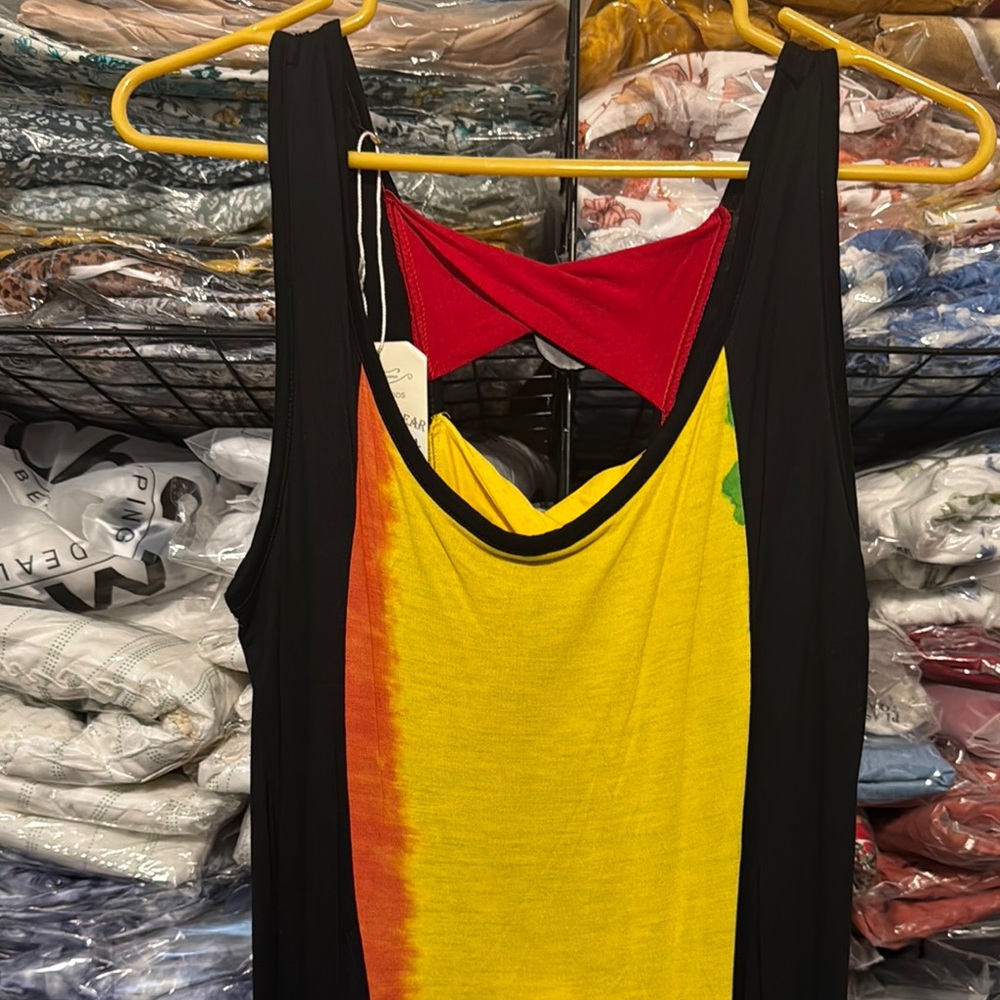 Ping Red and Orange Sleeveless Bodycon Maxi Dress - Picture 2 of 6